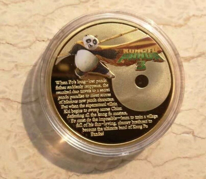 A Pair of China 40mm Gilt and Silvered Colored Panda Medals - Kungfu Panda - Fresh Stock Dated February 2026