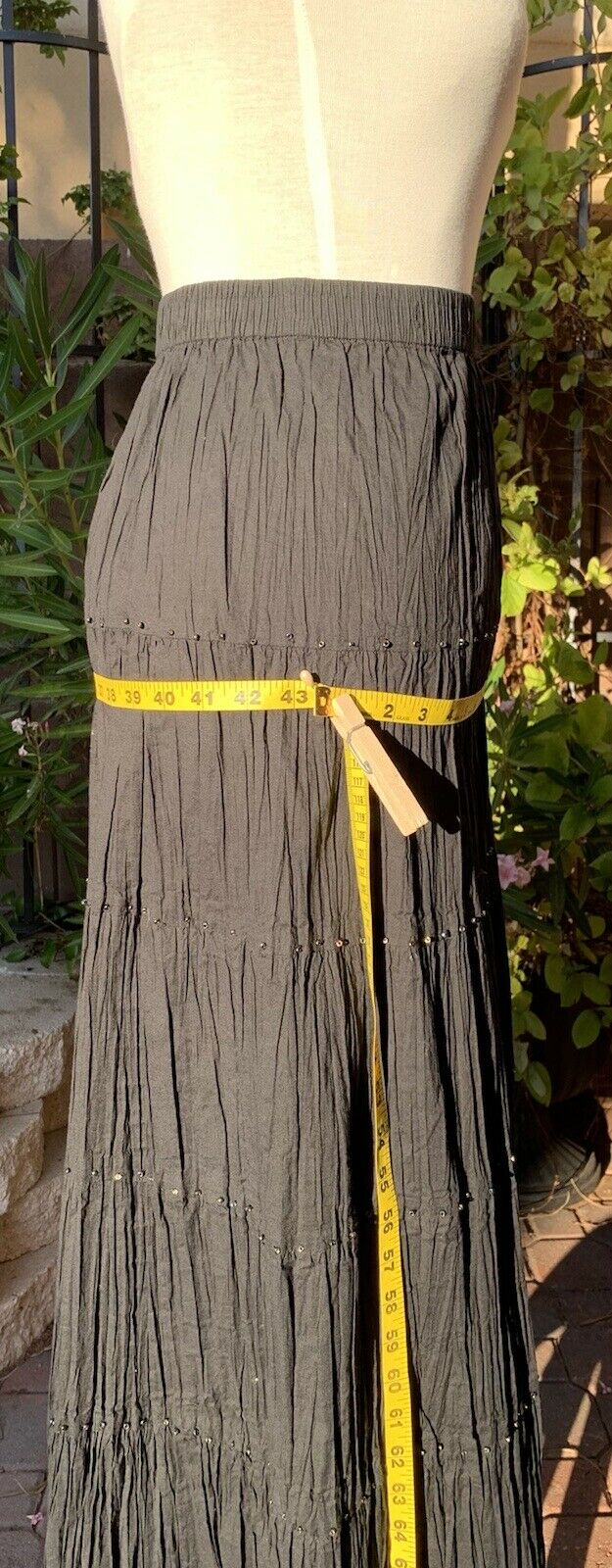 Black Vintage Gypsy Long Skirt Peasant Bohemian Maxi Pleated Size XL Notations - Fresh Stock Dated February 2026
