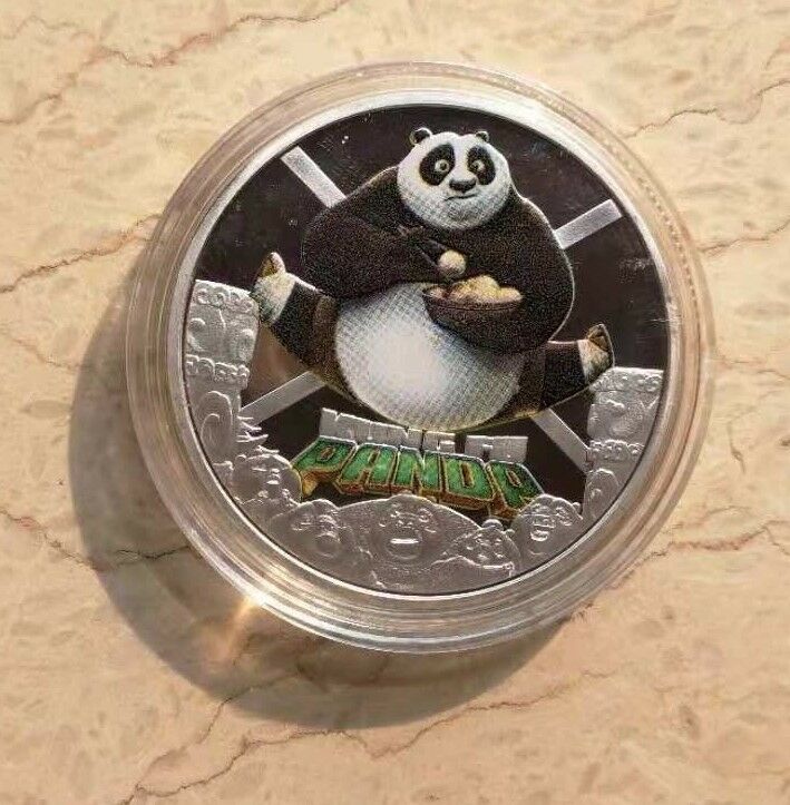 A Pair of China 40mm Gilt and Silvered Colored Panda Medals - Kungfu Panda - Fresh Stock Dated February 2026
