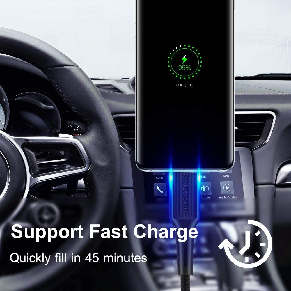 SHULIANCABLE USB Type C Cable, C 2.0 Fast Charge 3.3Ft/1Meter, Black - Fresh Stock Dated February 2026