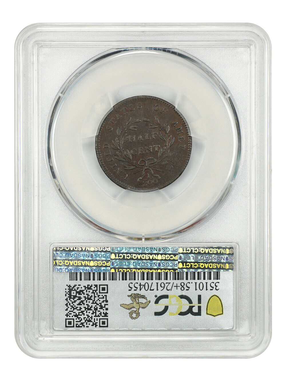 1797 1/2c PCGS AU58+ BN (1 Above 1, C-1) ex: D.L. Hansen - Fresh Stock Dated February 2026