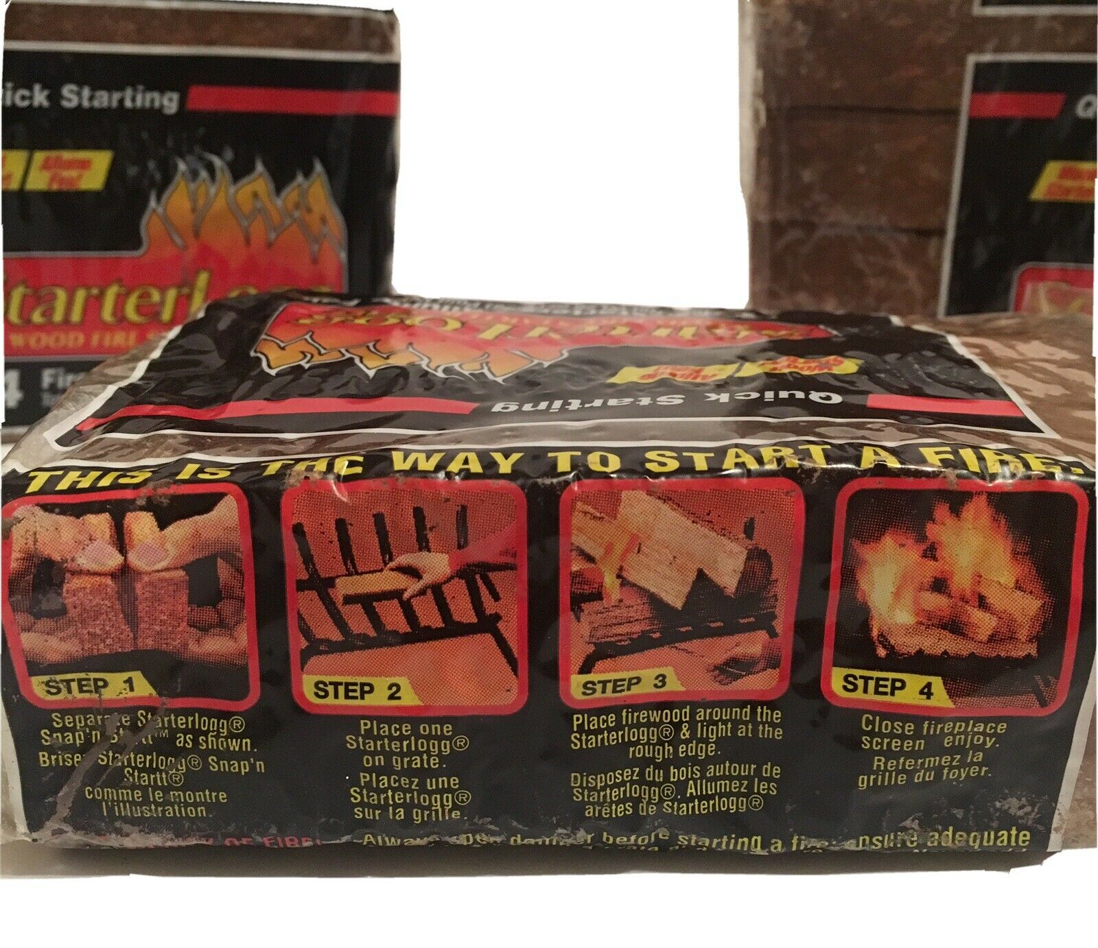 StarterLogg Firestarter Fireplace Fire Logs Wood Stove Campfire 3 Sets Of 4 Logs - Fresh Stock Dated December 2025