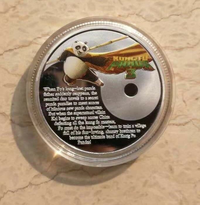 A Pair of China 40mm Gilt and Silvered Colored Panda Medals - Kungfu Panda - Fresh Stock Dated February 2026