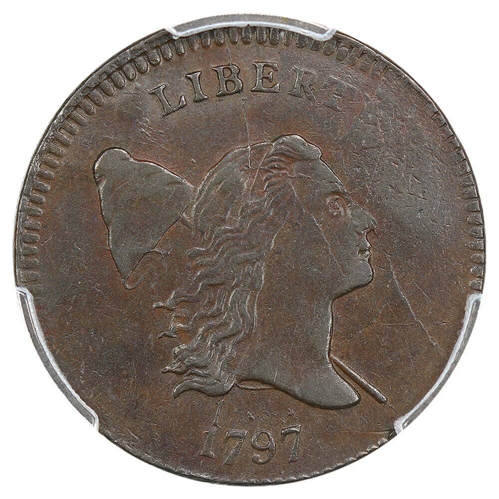 1797 1/2c PCGS AU58+ BN (1 Above 1, C-1) ex: D.L. Hansen - Fresh Stock Dated February 2026