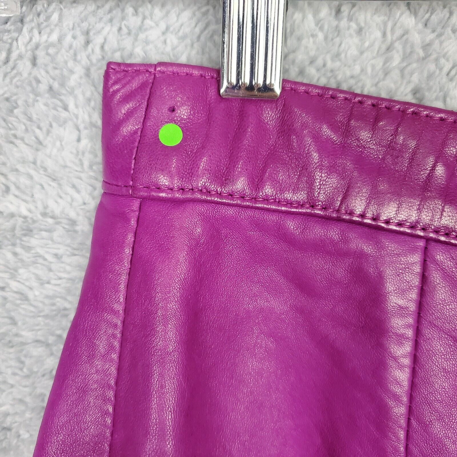 Vtg 80s Andrew Marc Women's Leather Mini Skirt Size Sm Pink Butter Soft Zip Up - Fresh Stock Dated March 2026