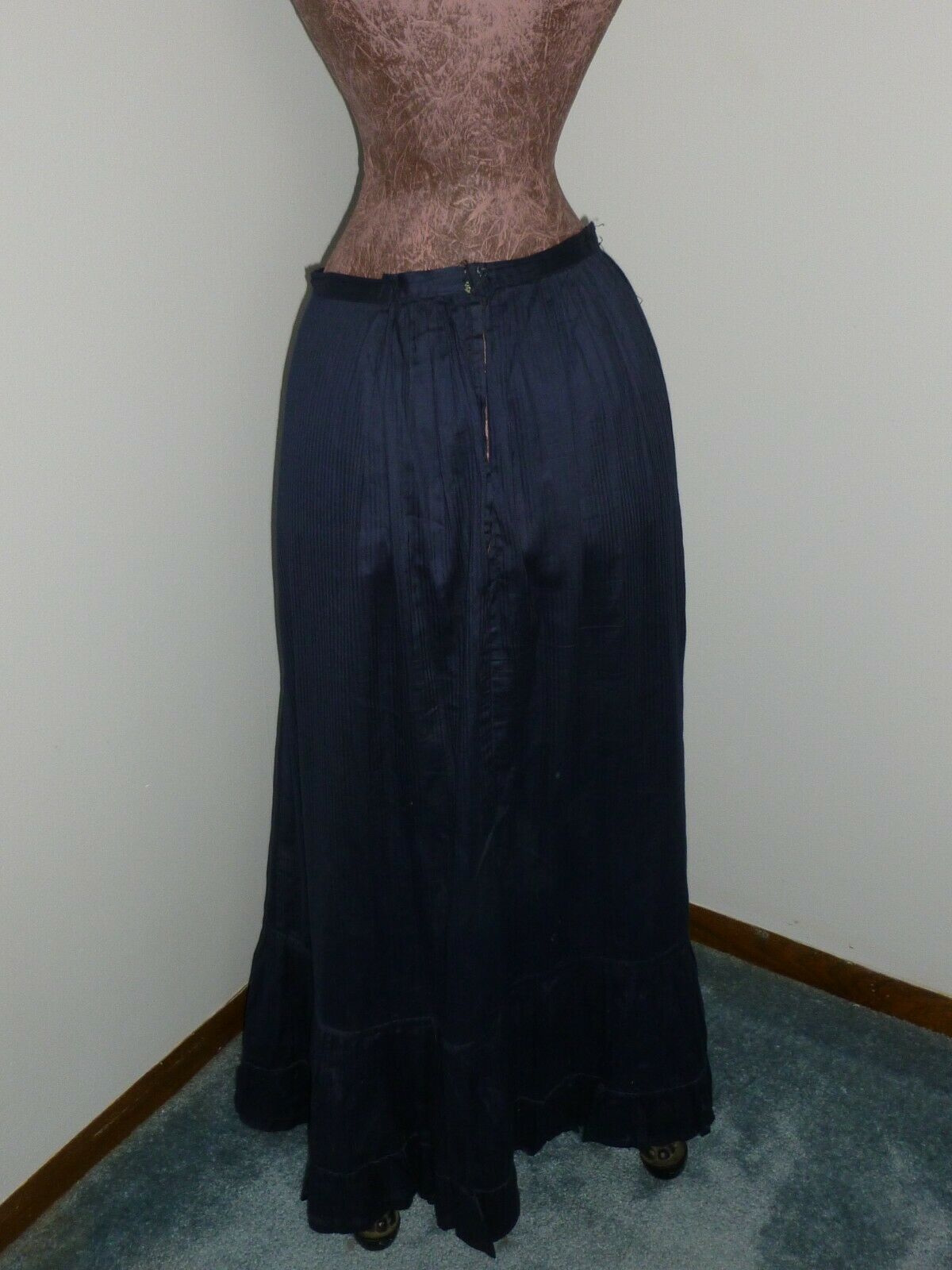 Antique Blue Shimmery Skirt c1900s Victorian Edwardian Stage Photo Prop Costume - Fresh Stock Dated February 2026
