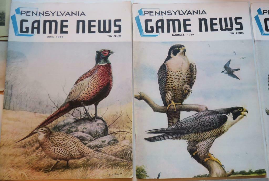14 1950s Pennsylvania Game News Issues,all Dr. Earle Poole Bird Covers in Color - Fresh Stock Dated December 2025