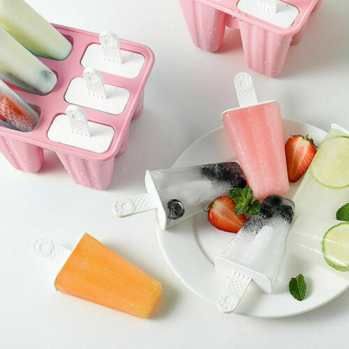 6Hole Ice Pop Molds Reusable Silicone Juice Popsicle Mould Easy Release BPA Free - Fresh Stock Dated February 2026
