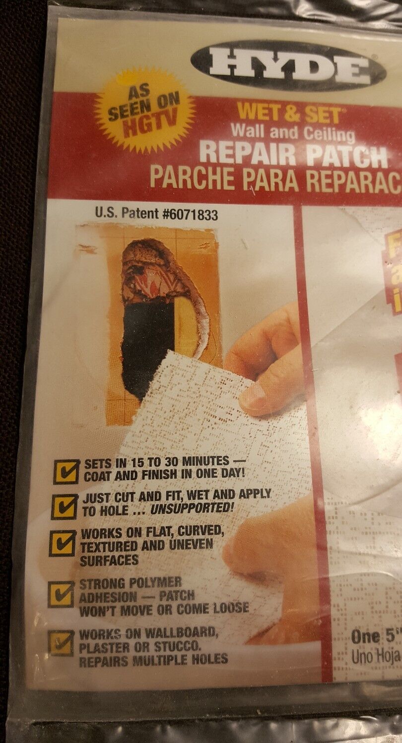 Hyde Wet & Set Wall And Ceiling Repair Patch ~ LOT OF (2) / Each is 5