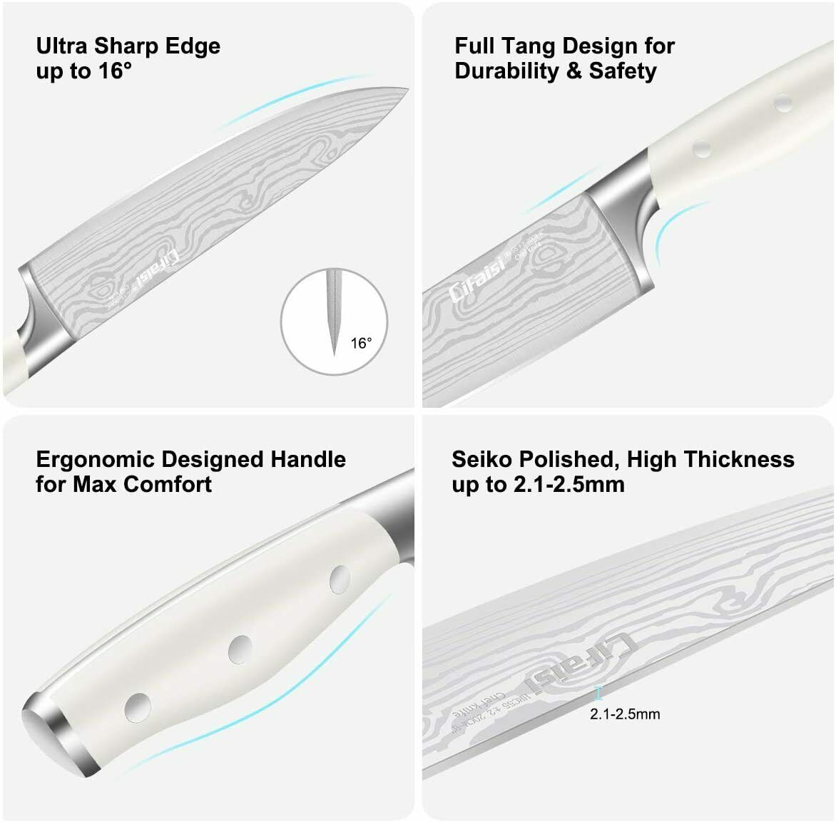 Knife Set, 23-Piece Kitchen Knife Set with Block Wooden German Stainless Steel - Fresh Stock Dated January 2026