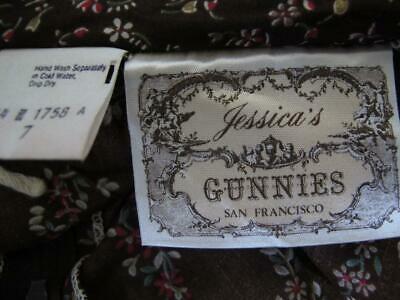 Vtg 70s Gunne Sax Tiered Ruffle Prairie Maxi Skirt 7 XS Brown Floral Lace Ribbon - Fresh Stock Dated March 2026