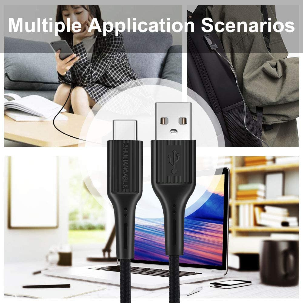 SHULIANCABLE USB Type C Cable, C 2.0 Fast Charge 3.3Ft/1Meter, Black - Fresh Stock Dated February 2026