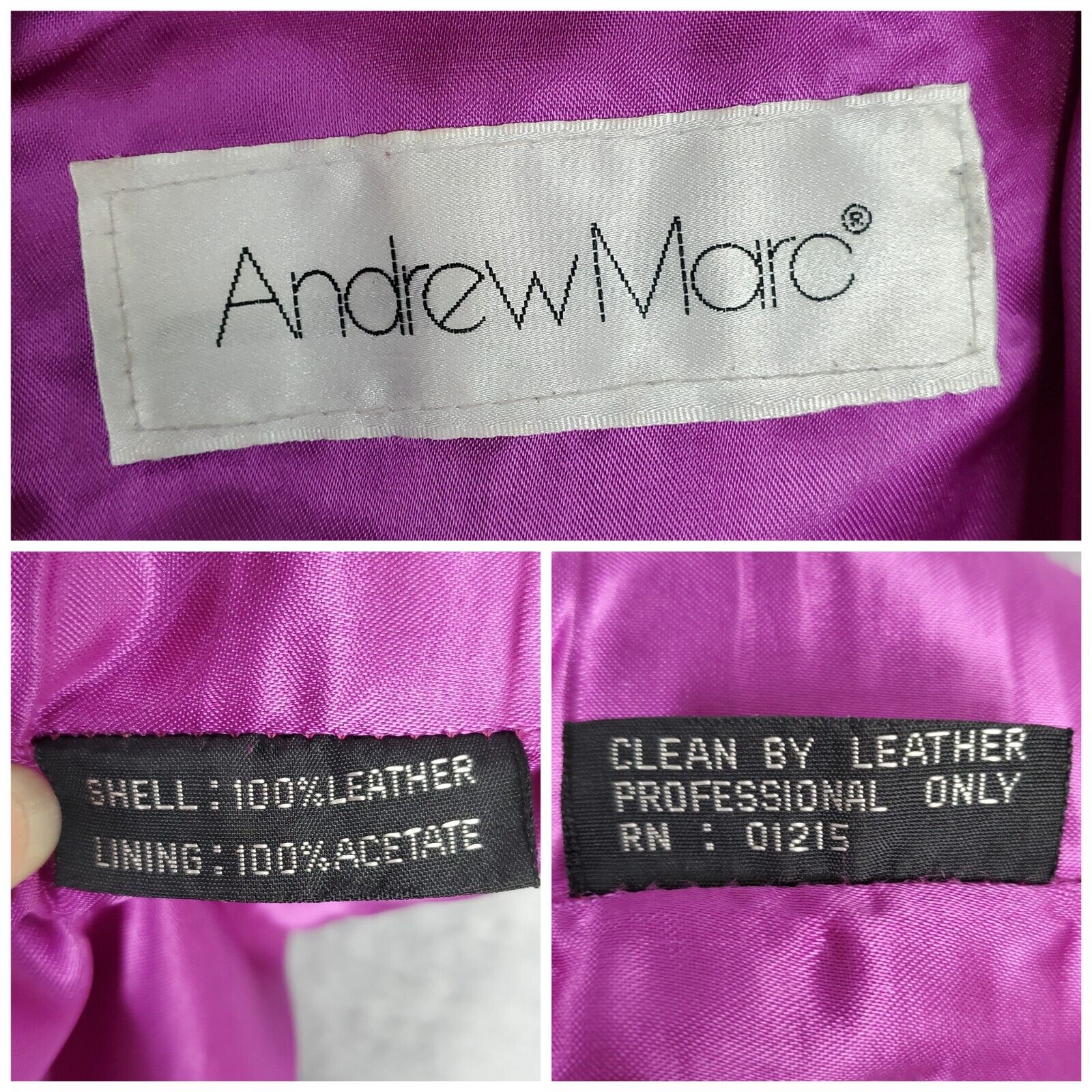 Vtg 80s Andrew Marc Women's Leather Mini Skirt Size Sm Pink Butter Soft Zip Up - Fresh Stock Dated March 2026