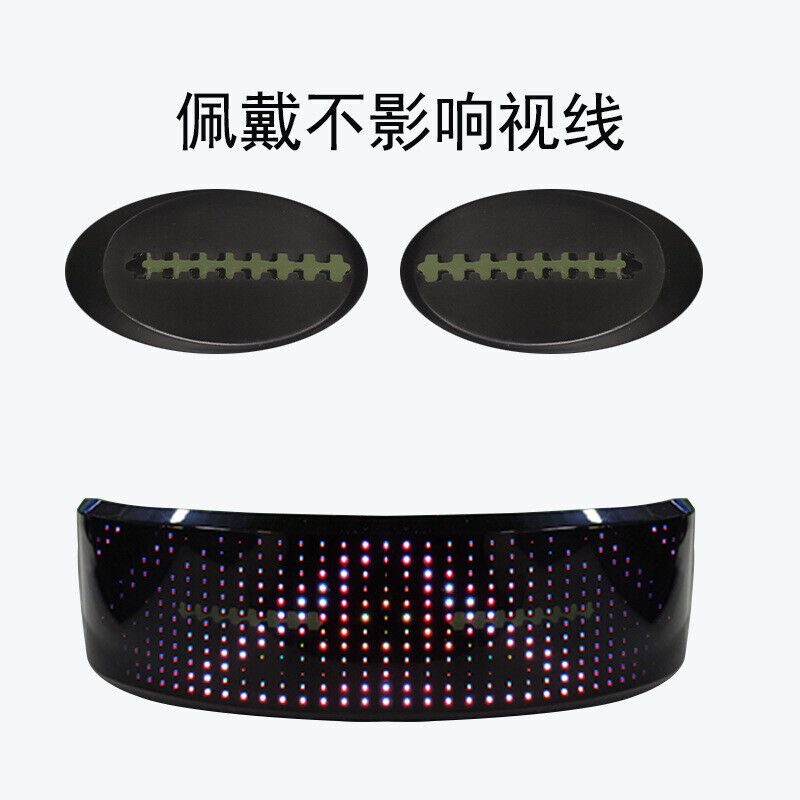 USB Charging Bluetooth Display Glasses Programmable LED Text Glowing Gift Party - Fresh Stock Dated December 2025