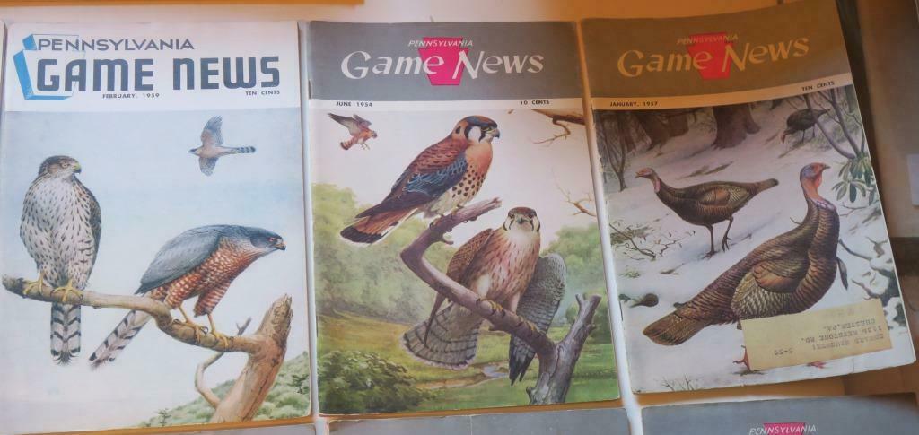 14 1950s Pennsylvania Game News Issues,all Dr. Earle Poole Bird Covers in Color - Fresh Stock Dated December 2025