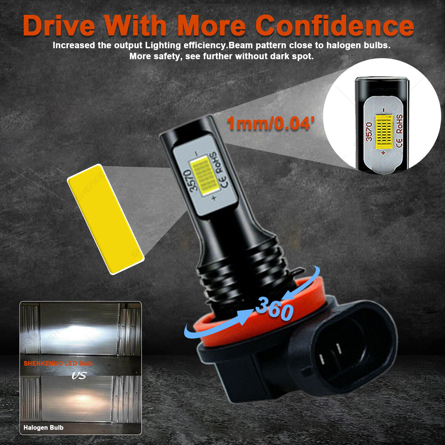 For Suzuki Hayabusa GSX1300R 2008-2017 - 4X H9+H7 LED Headlights Bulbs White HKB - Fresh Stock Dated February 2026