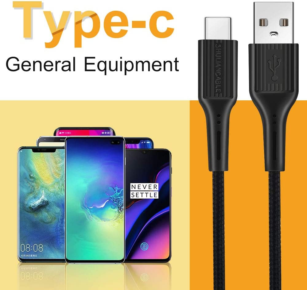 SHULIANCABLE USB Type C Cable, C 2.0 Fast Charge 3.3Ft/1Meter, Black - Fresh Stock Dated February 2026