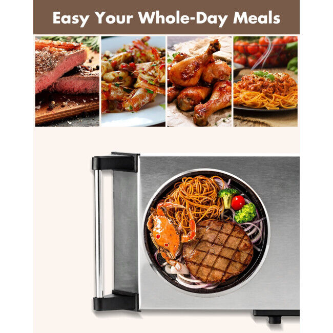 Electric Stove Double Infrared Ceramic Hot Plate Pan Cooking Two Control Cooktop - Fresh Stock Dated February 2026