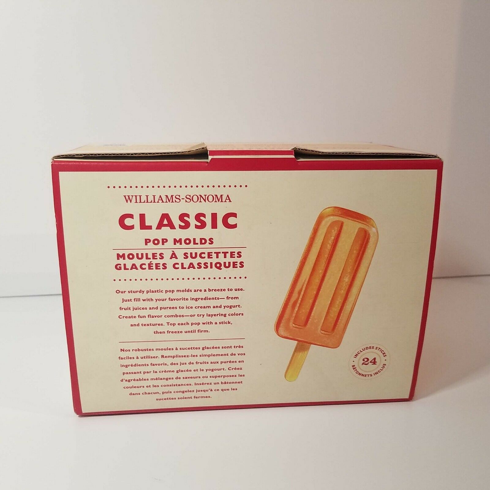 Williams-Sonoma, Classic Pop Molds, Retro Style, Popsicle, Ice Lolly, Makes 8 - Fresh Stock Dated February 2026