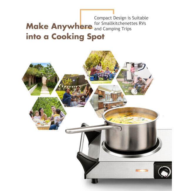 Electric Stove Double Infrared Ceramic Hot Plate Pan Cooking Two Control Cooktop - Fresh Stock Dated February 2026