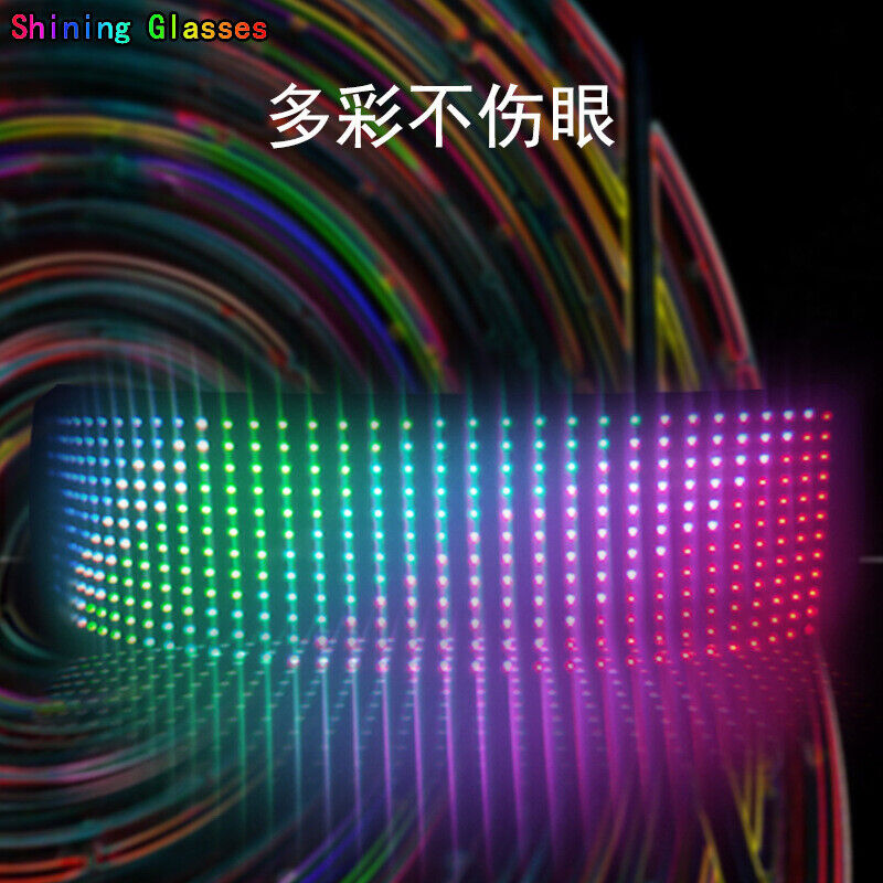 USB Charging Bluetooth Display Glasses Programmable LED Text Glowing Gift Party - Fresh Stock Dated December 2025