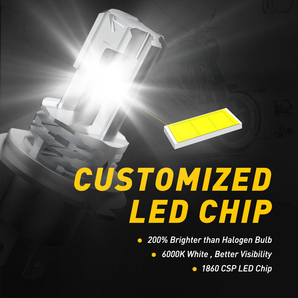 AUXITO H4 9003 LED Motorcycle Headlight Bulb High Low Beam 6500K Power M4 EOA - Fresh Stock Dated February 2026