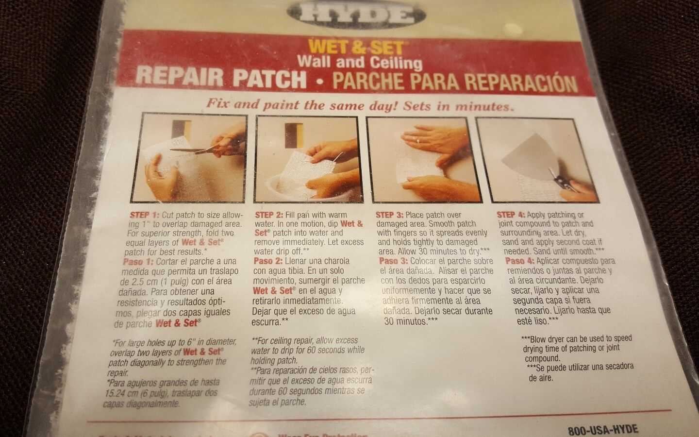 Hyde Wet & Set Wall And Ceiling Repair Patch ~ LOT OF (2) / Each is 5