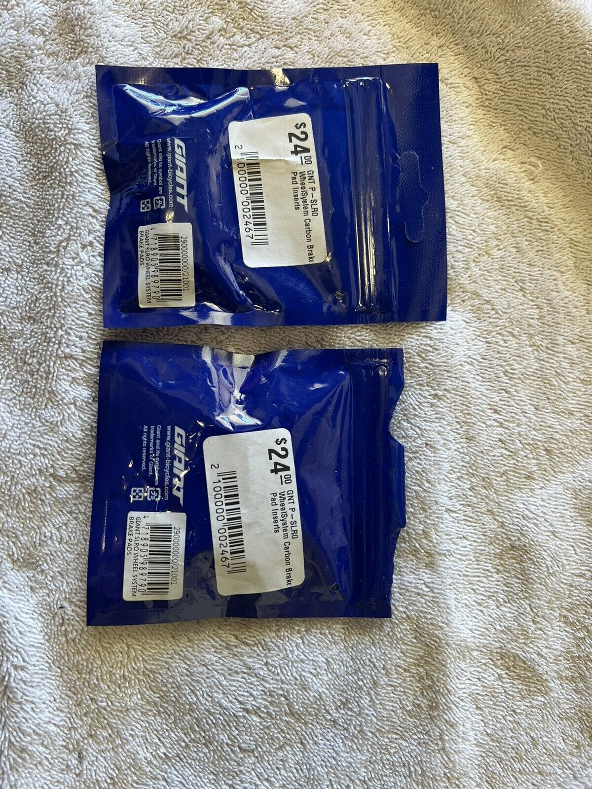 Giant Bike P-SLR0 wheelsystem carbon brake pad inserts 2 pair NIB - Fresh Stock Dated February 2026