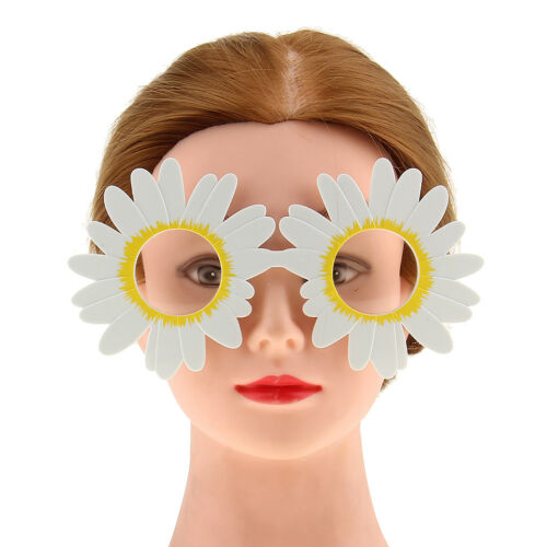 Novelty Daisy Eyeglasses Flower Glasses Fancy Dress Funny Sunglasses White - Fresh Stock Dated December 2025