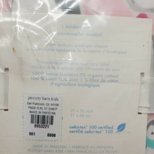 Pottery Barn Kids Organic pink penguin  Standard format Sham 20