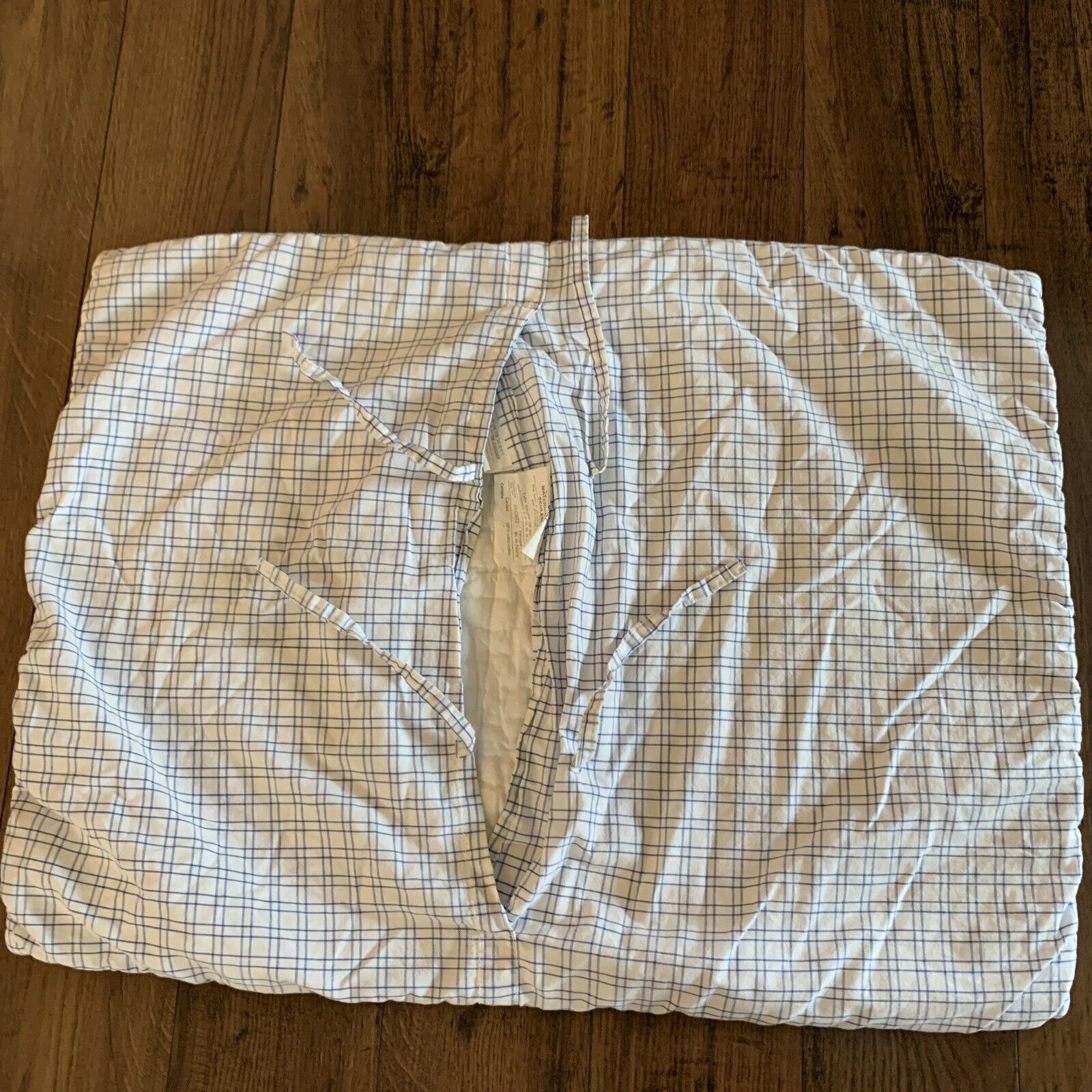 Pottery Barn Kids Red White Blue Stripe Plaid Gingham Quilted Standard Sham - Fresh Stock Dated February 2026