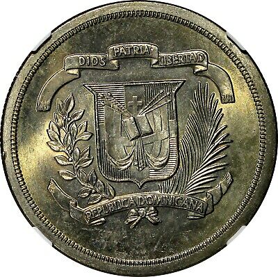 Dominican Republic Copper-Nickel 1978 1/2 Peso NGC MS65 Mintage-296,000 KM#52(1) - Fresh Stock Dated February 2026