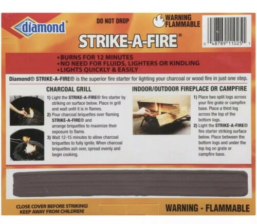 Diamond Strike-A-Fire Starter That Strikes Like A Match (Box of 48)  Ships Today - Fresh Stock Dated December 2025