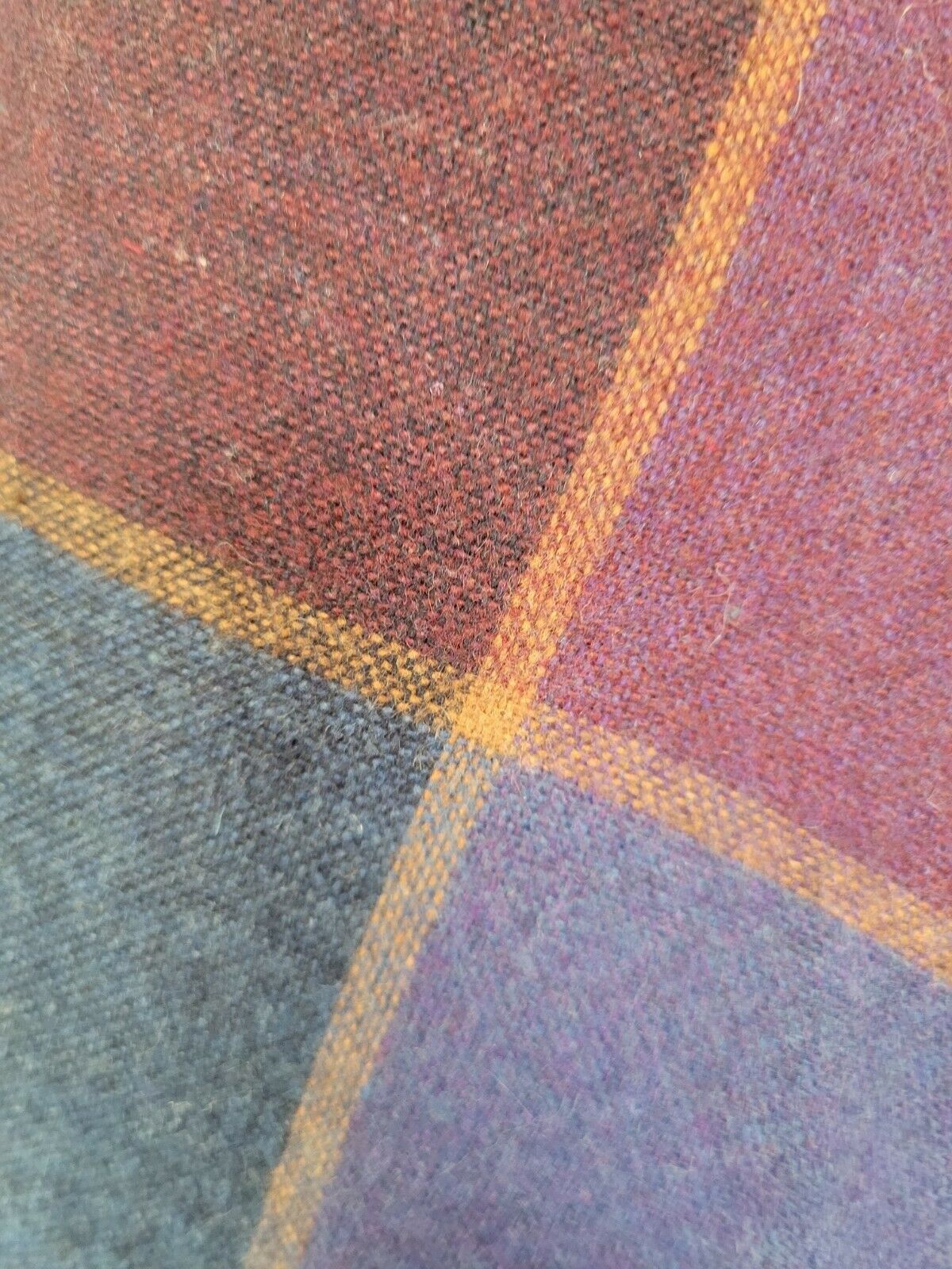 Vintage Burgundy/Teal/Blue/Purple Large Plaid Wool Skirt - Fresh Stock Dated March 2026