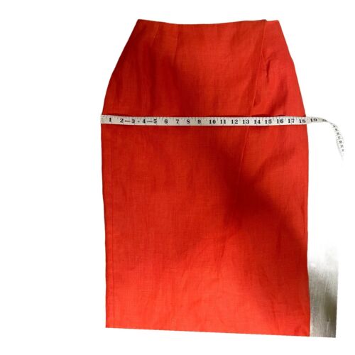 NWT Vintage Lauren Matthews 100% Linen Wrap Orange Deadstock Lined Size 4 Skirt - Fresh Stock Dated February 2026