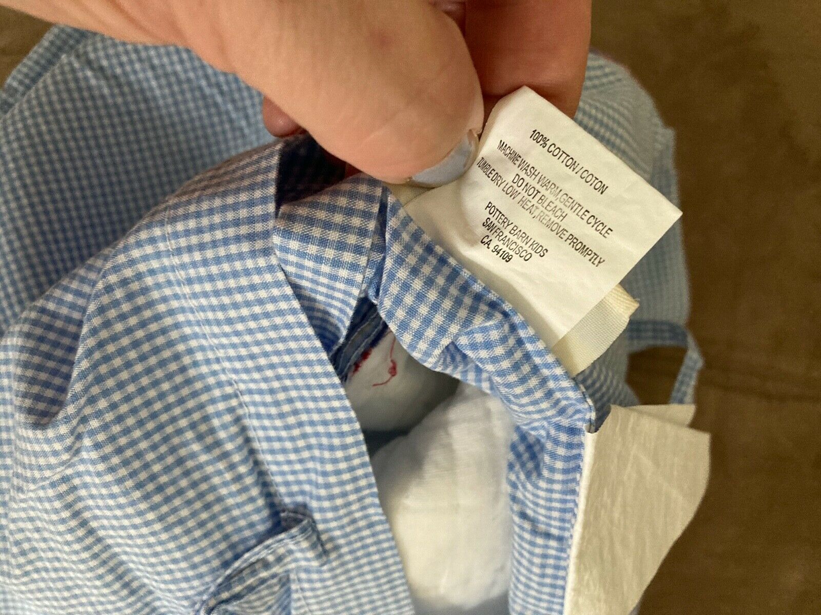 POTTERY BARN Madras Plaid Red White Blue Plaid Quilted Pillow Sham SET 20