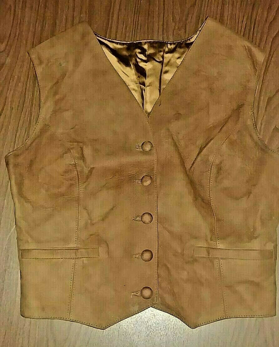 60's Vintage Mod suede leather vest  & mini skirt set;  Custom made Size Small - Fresh Stock Dated March 2026