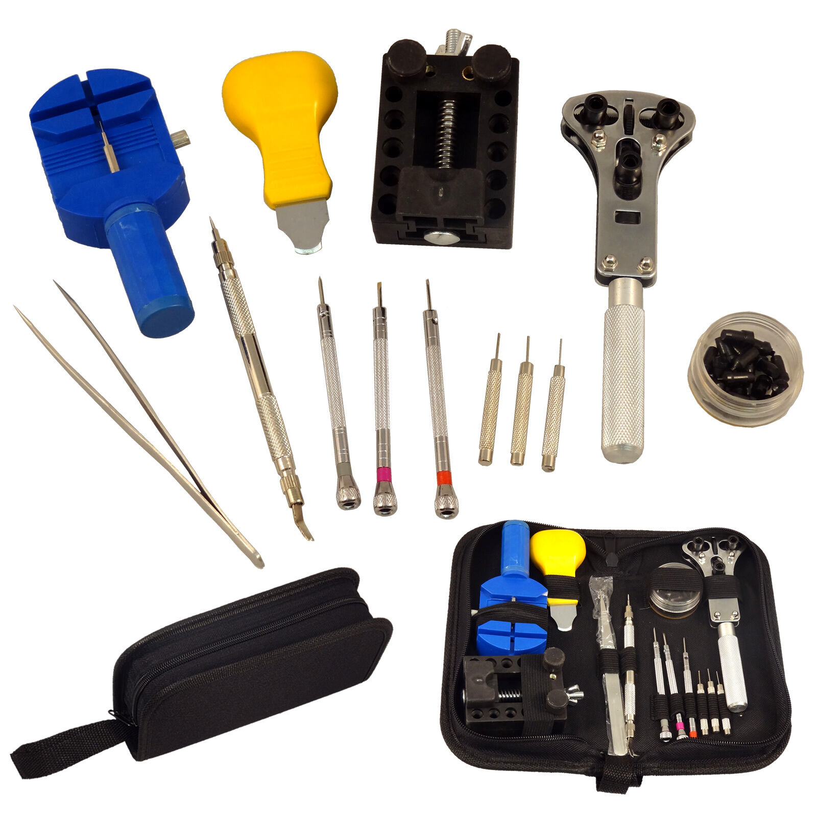 Tool Kit Watch Repair Case Opener Link Remover Spring Bar Tool + Carrying Case - Fresh Stock Dated February 2026