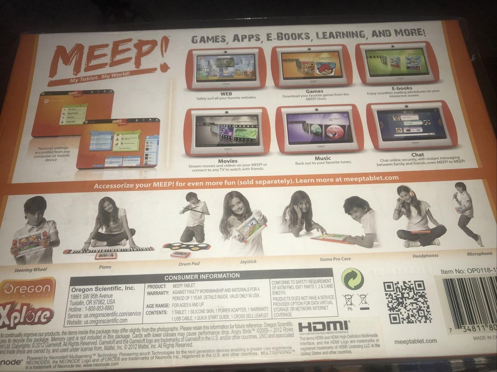 Oregon Scientific Xplore Meep Kids Tablet Wi-Fi Has Charger Works - Fresh Stock Dated February 2026