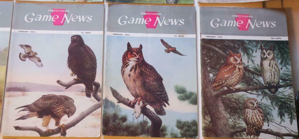 14 1950s Pennsylvania Game News Issues,all Dr. Earle Poole Bird Covers in Color - Fresh Stock Dated December 2025