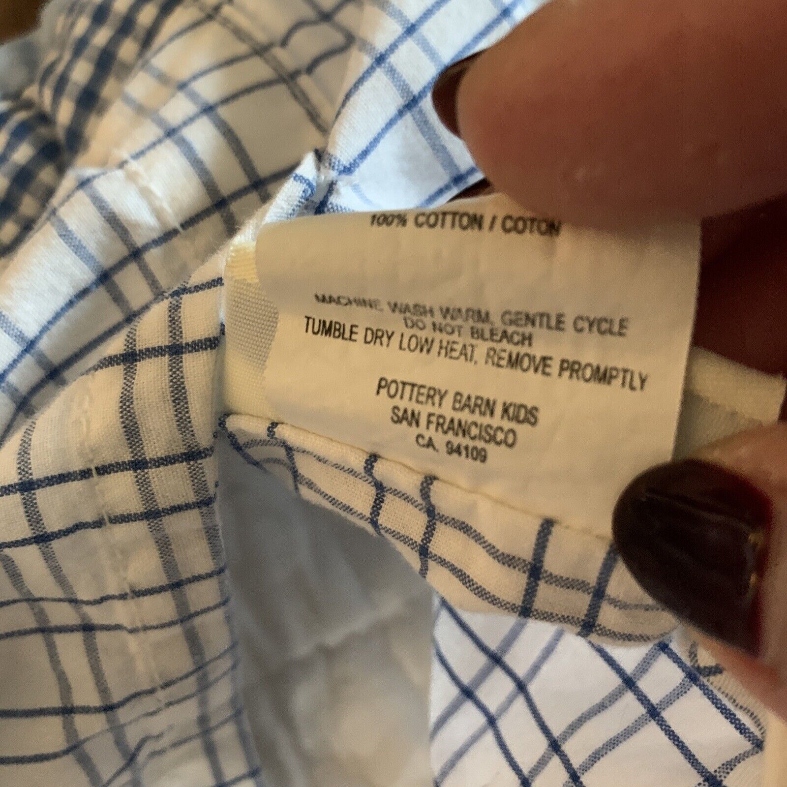 Pottery Barn Kids Red White Blue Stripe Plaid Gingham Quilted Standard Sham - Fresh Stock Dated February 2026