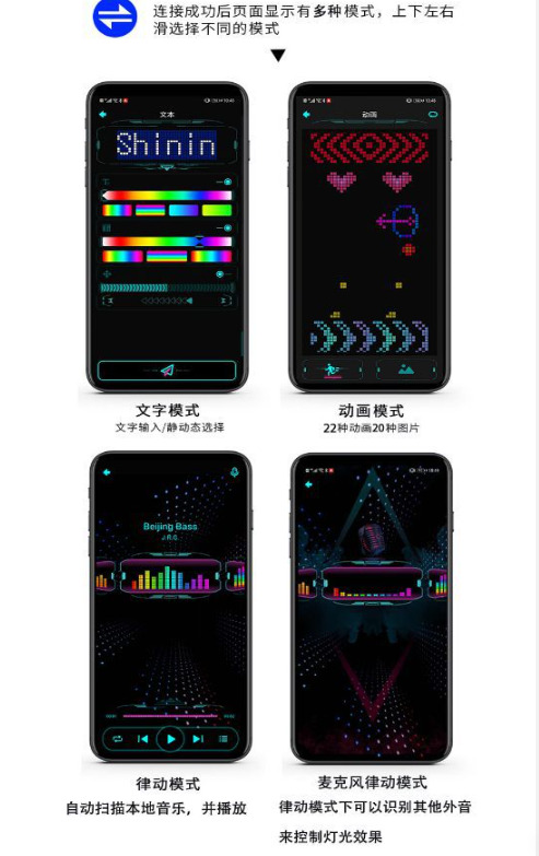 USB Charging Bluetooth Display Glasses Programmable LED Text Glowing Gift Party - Fresh Stock Dated December 2025