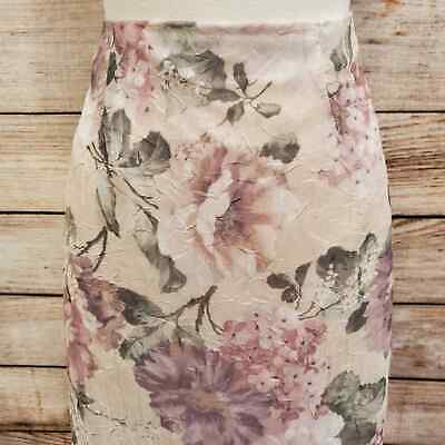 Vintage 90s 67 Karol Place Tan Pink Floral Maxi Skirt Womens Size 29