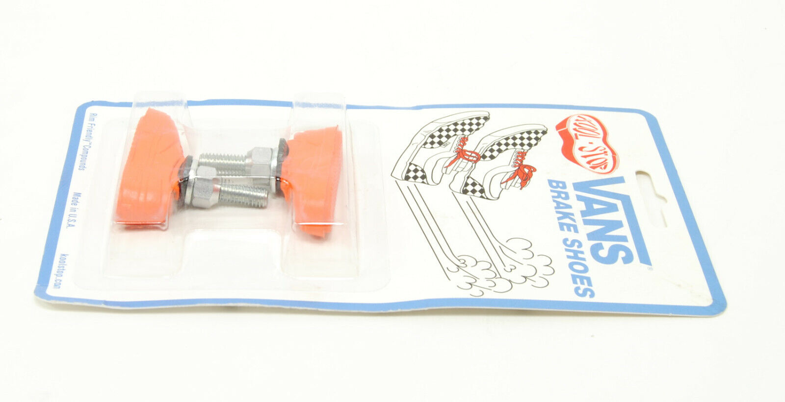 Kool Stop bicycle bike Vans BMX THREADED brake pads ORANGE (PAIR) MADE IN USA - Fresh Stock Dated February 2026