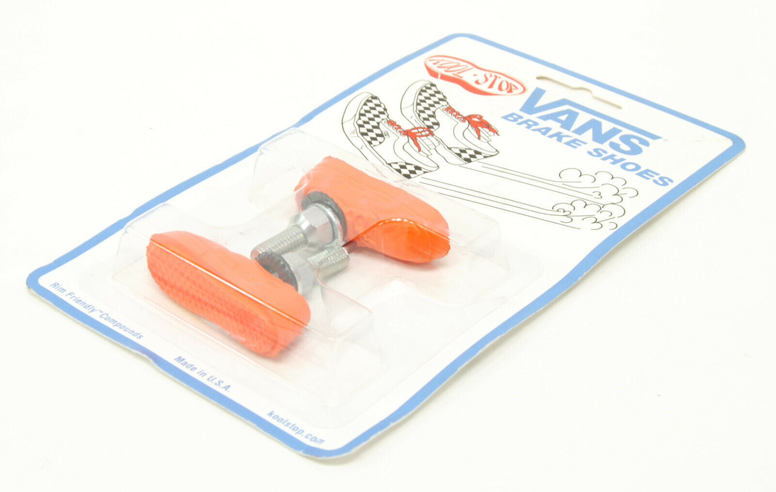 Kool Stop bicycle bike Vans BMX THREADED brake pads ORANGE (PAIR) MADE IN USA - Fresh Stock Dated February 2026