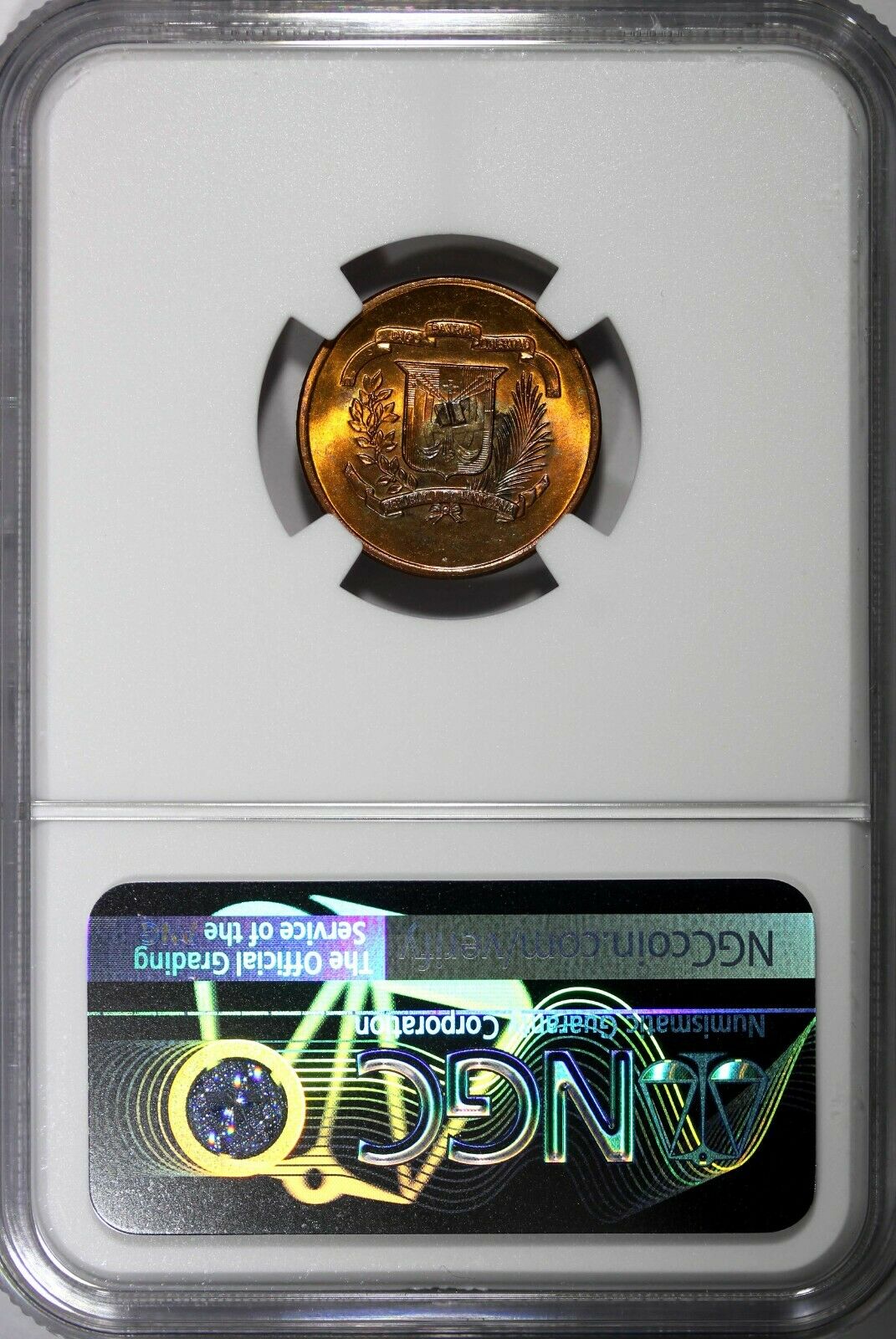 Dominican Republic Bronze 1979 1 Centavo NGC MS64 RB KM# 48 (012) - Fresh Stock Dated February 2026