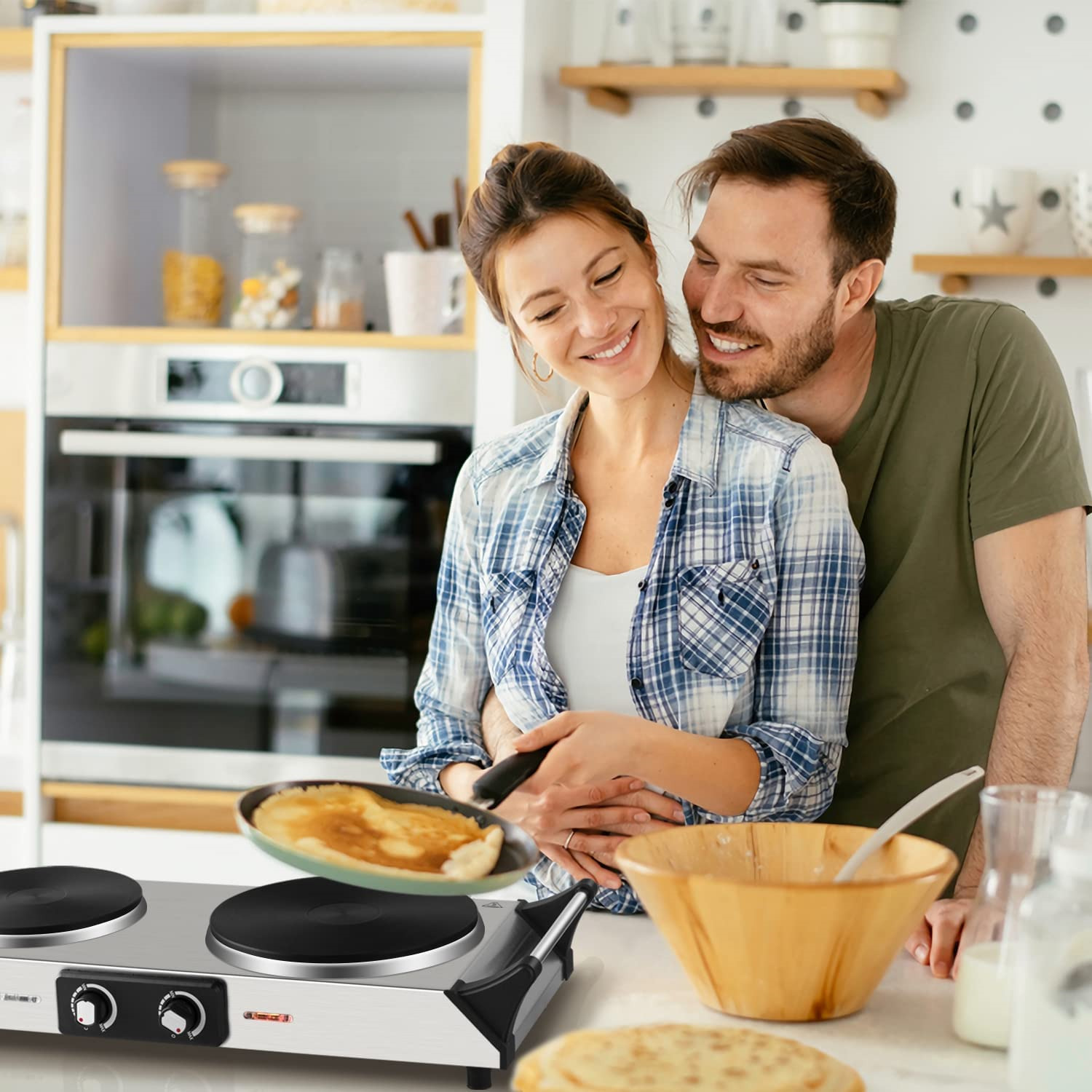 Hot Plate Techwood Doubel Burners for Cooking 1800W Countertop Electric Stove... - Fresh Stock Dated December 2025