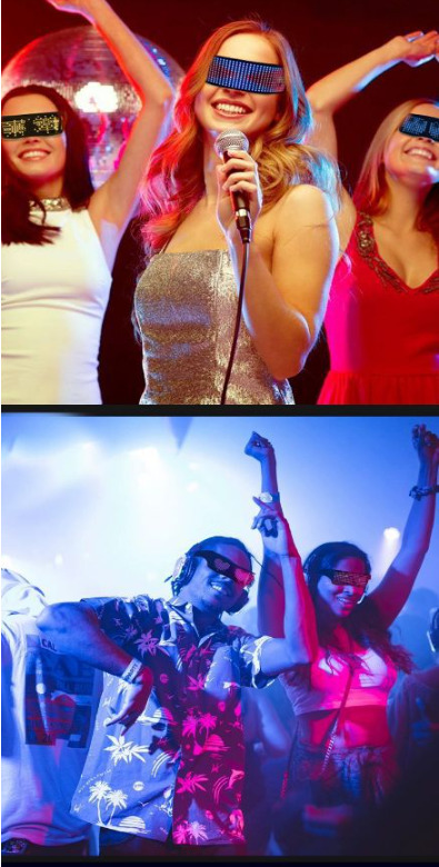 USB Charging Bluetooth Display Glasses Programmable LED Text Glowing Gift Party - Fresh Stock Dated December 2025