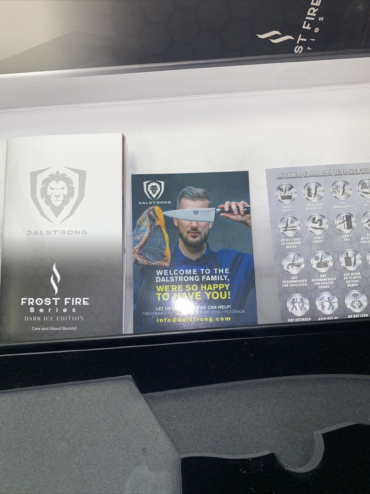 Dalstrong Frost Fire Series 8” Chef Knife w Honeycomb Handle Design Sheath - Fresh Stock Dated December 2025