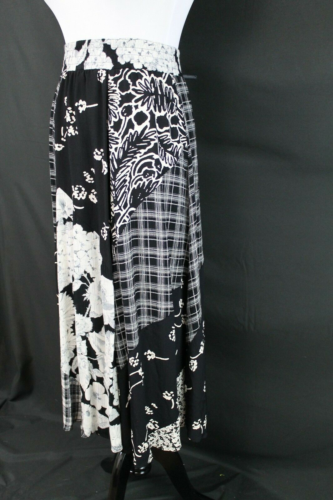 Vintage 90s Carole Little Rayon Patchwork Midi Skirt Hippie Boho Gypsie Sz 12 - Fresh Stock Dated February 2026